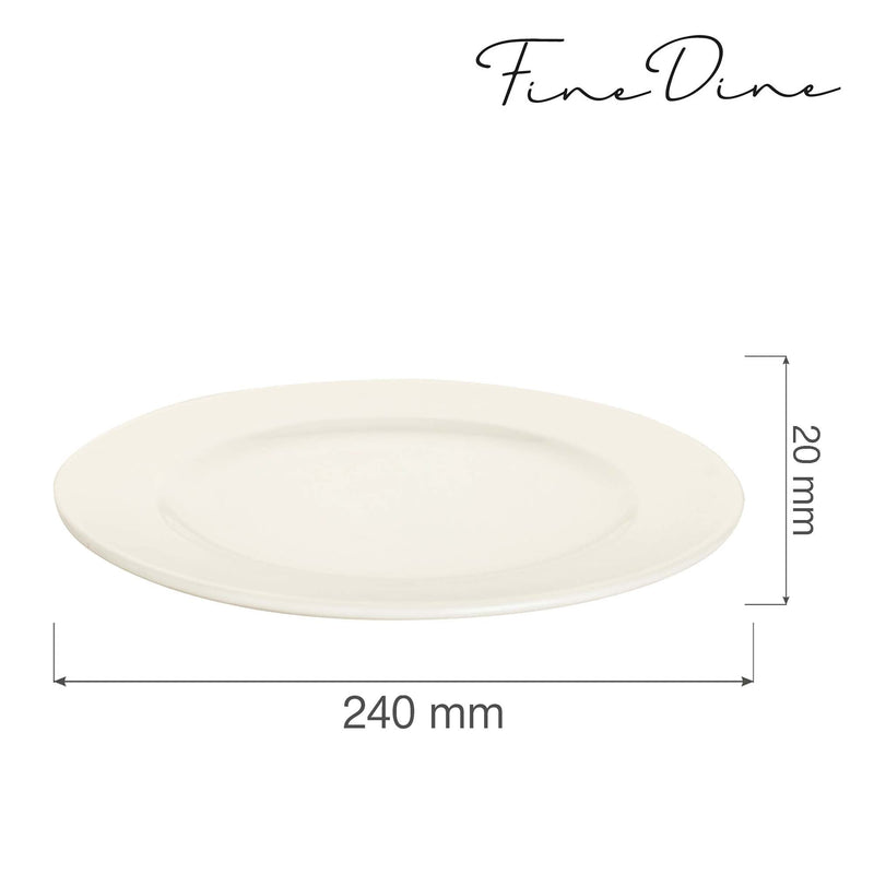 Load image into Gallery viewer, Crema flat plate, 240mm - Custom Wood DesignsFine Dine Crema flat plate, 240mm shallow ceramic plate with smooth edges and glossy finish, ideal for serving appetizers or desserts.shallow plate770580
