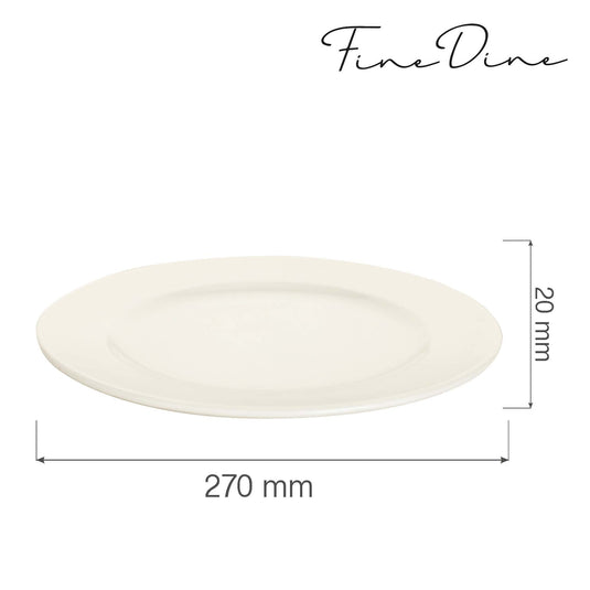Crema flat plate, 270mm - Custom Wood DesignsFine Dine Crema flat shallow plate, 270mm diameter, ceramic dinnerware with smooth, rounded edges and elegant design.shallow plate770597