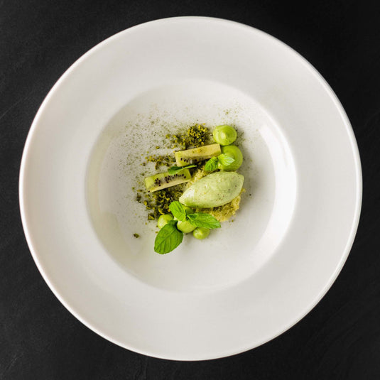 Crema pasta plate, 260mm - Custom Wood DesignsFine Dine Crema pasta plate, 260mm, showcasing elegant ceramic design with a smooth surface and shallow rim for serving pasta.pasta plate770283