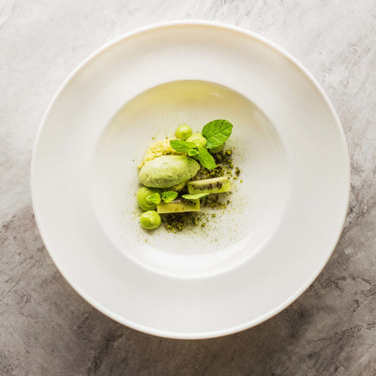 Crema pasta plate, 260mm - Custom Wood DesignsFine Dine Crema pasta plate, 260mm ceramic dish with a smooth, elegant cream-colored finish and wide rim for serving pasta.pasta plate770283