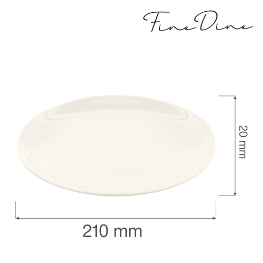 Crema rimless plate, 210mm - Custom Wood DesignsFine Dine rimless 210mm plate with smooth edges, showcasing a clean, modern design perfect for elegant dining presentations.plate without rim770344