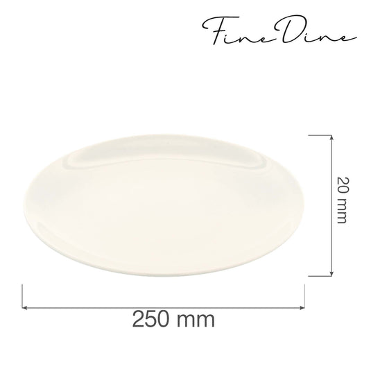 Crema rimless plate, 250mm - Custom Wood DesignsRimless 250mm porcelain plate by Fine Dine, smooth surface with clean edges, ideal for modern dining presentation.plate without rim774960