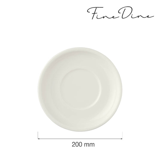 Crema saucer, 200mm - Custom Wood DesignsFine Dine 200mm cream saucer, sauce boat saucer with smooth ceramic surface and elegant design for serving sauces.sauce boat saucer770634