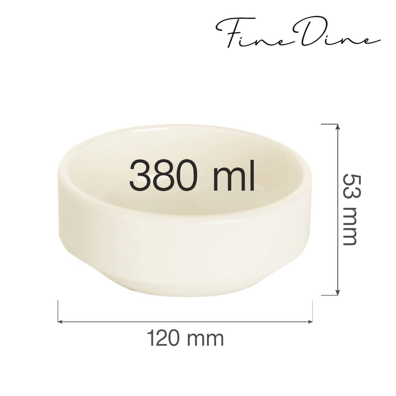Load image into Gallery viewer, Crema stackable bowl, 120mm - Custom Wood DesignsStackable bowl by Fine Dine, 120mm creamer dish with a sleek design, perfect for serving or stacking in the kitchen.stackable bowl770689
