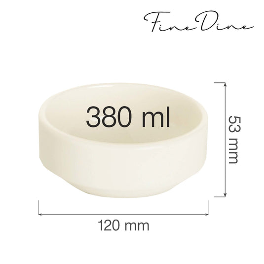 Crema stackable bowl, 120mm - Custom Wood DesignsStackable bowl by Fine Dine, 120mm creamer dish with a sleek design, perfect for serving or stacking in the kitchen.stackable bowl770689