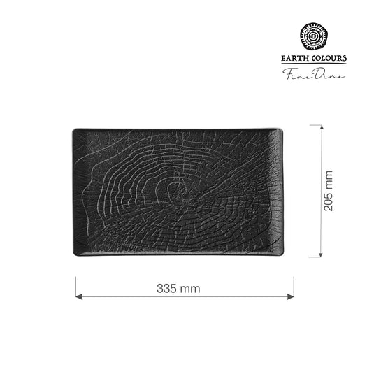 Crust - rectangular plate 335x205mm - Custom Wood DesignsRectangular Fine Dine Crust plate measuring 335x205mm, with a sleek ceramic design and smooth finish.rectangular plate769843