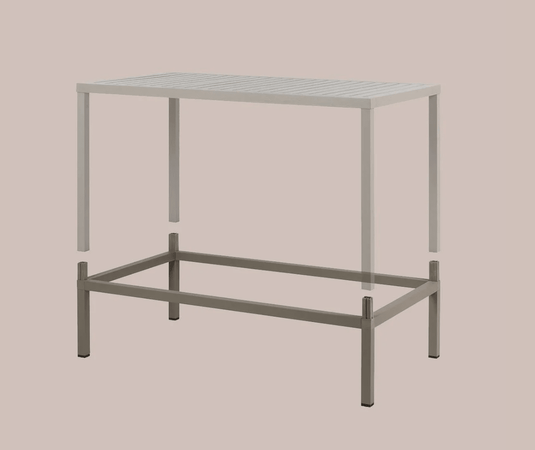 Cube 140x80 Height Extension Kit - Custom Wood DesignsNardi Cube 140x80 height extension kit for Cube table, showing metal components and connection points for extension.Extention fopr Cube Table Nardi24575217917079Bianco