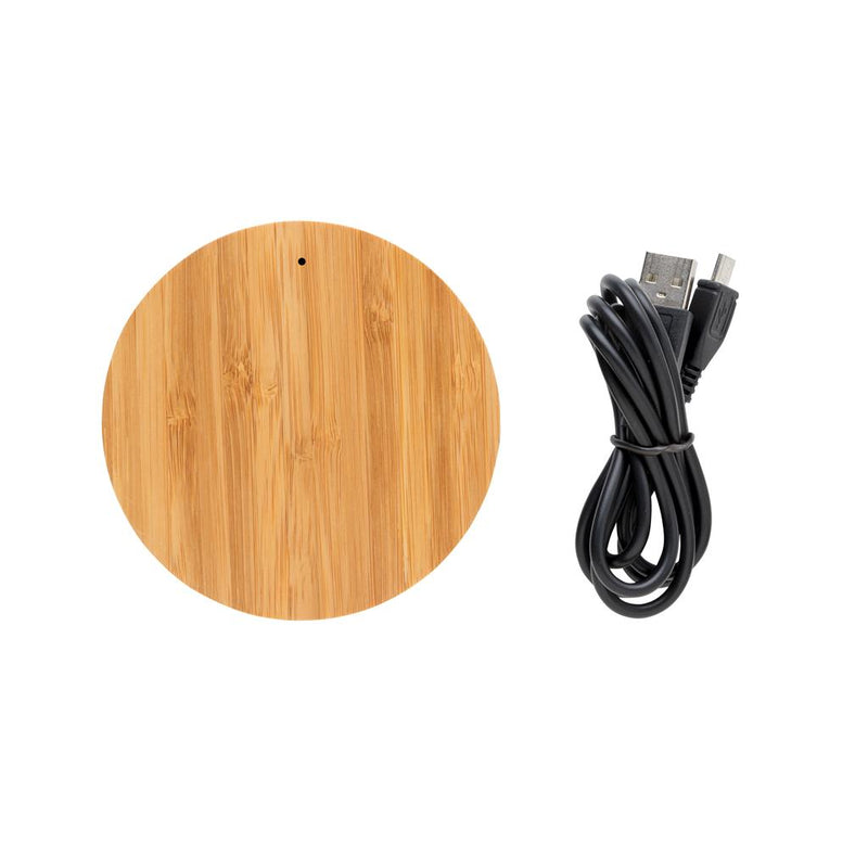 Load image into Gallery viewer, Bamboo 5W Wireless Charger pack of 25 Custom Wood Designs __label: Multibuy customwooddesignsbamboo5wwirelesscharger
