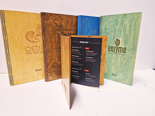 20 x Wooden Menu 15x30cm Custom Wood Designs __label: Multibuy dark-20-x-wooden-menu-15x30cm-52022475063639