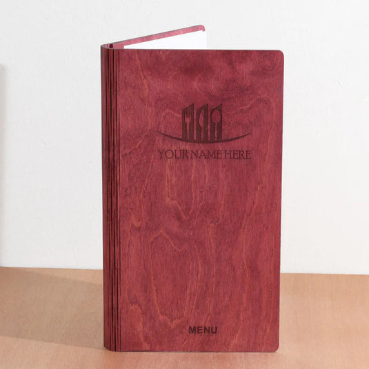 20 x Wooden Menu 15x30cm Red Custom Wood Designs __label: Multibuy dark-20-x-wooden-menu-15x30cm-53612702499159