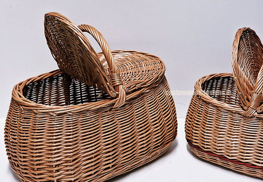 10 x Oval Picnic Basket - 30hx38x24cm Custom Wood Designs __label: Multibuy default-title-10-x-oval-picnic-basket-30hx38x24cm-53612561006935
