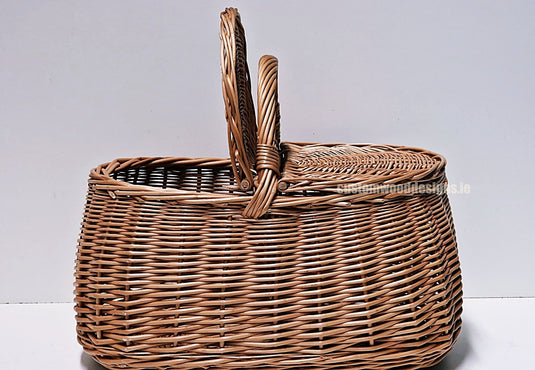 10 x Oval Picnic Basket - 30hx38x24cm Custom Wood Designs __label: Multibuy default-title-10-x-oval-picnic-basket-30hx38x24cm-53612565725527