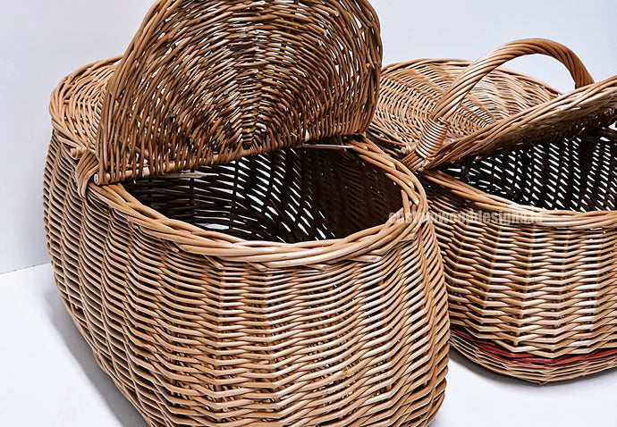 10 x Oval Picnic Basket - 33hx43x28cm Custom Wood Designs __label: Multibuy default-title-10-x-oval-picnic-basket-33hx43x28cm-53612564283735