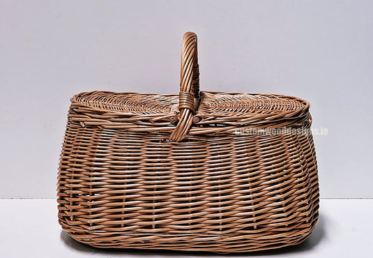 10 x Oval Picnic Basket - 33hx43x28cm Custom Wood Designs __label: Multibuy default-title-10-x-oval-picnic-basket-33hx43x28cm-53612565299543