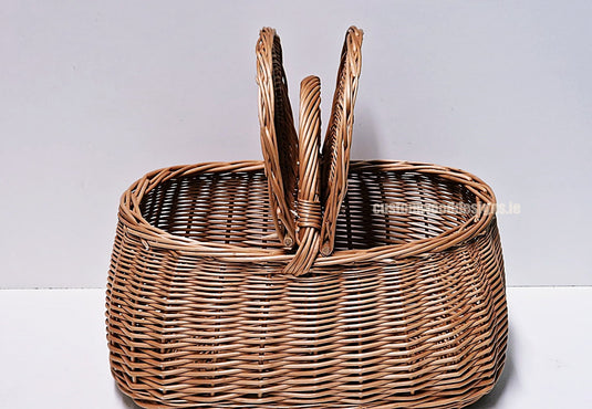 10 x Oval Picnic Basket - 33hx43x28cm Custom Wood Designs __label: Multibuy default-title-10-x-oval-picnic-basket-33hx43x28cm-53612566413655