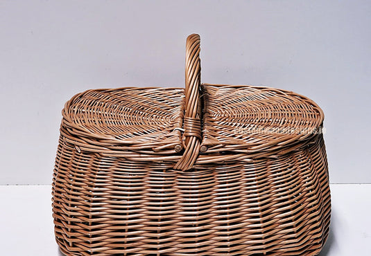 10 x Oval Picnic Basket - 33hx43x28cm Custom Wood Designs __label: Multibuy default-title-10-x-oval-picnic-basket-33hx43x28cm-53612570247511