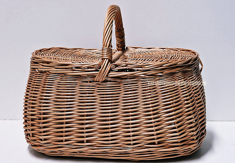 Load image into Gallery viewer, 10 x Oval Picnic Basket - 40hx50x33cm Custom Wood Designs __label: Multibuy default-title-10-x-oval-picnic-basket-40hx50x33cm-52960323830103
