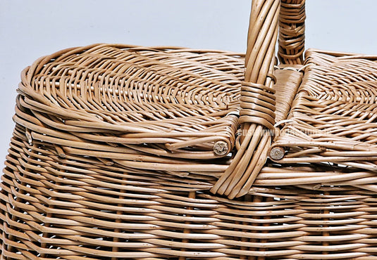 10 x Oval Picnic Basket - 40hx50x33cm Custom Wood Designs __label: Multibuy default-title-10-x-oval-picnic-basket-40hx50x33cm-52960323895639
