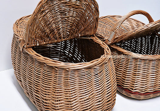 10 x Oval Picnic Basket - 40hx50x33cm Custom Wood Designs __label: Multibuy default-title-10-x-oval-picnic-basket-40hx50x33cm-53612571689303