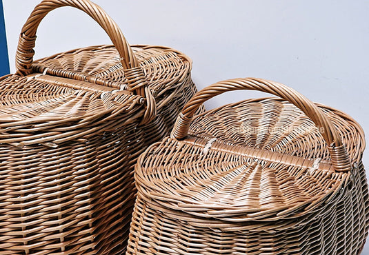 10 x Oval Picnic Basket - 40hx50x33cm Custom Wood Designs __label: Multibuy default-title-10-x-oval-picnic-basket-40hx50x33cm-53612574245207