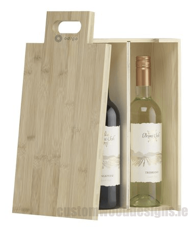 Load image into Gallery viewer, 2 in 1 Wooden Wine gift box and cheese board Custom Wood Designs default-title-2-in-1-wooden-wine-gift-box-and-cheese-board-53612236112215
