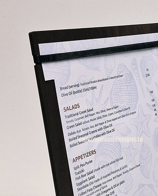 20 x Tablet Menu 32x22cm | Custom Wood Designs