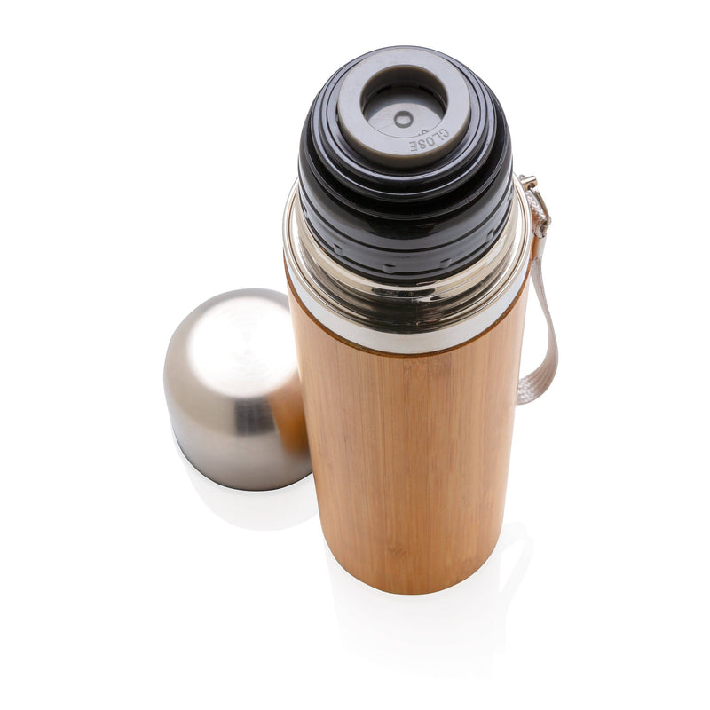 Load image into Gallery viewer, 400ml Bamboo Vacuum Travel Flask pack of 25 Custom Wood Designs __label: Multibuy default-title-400ml-bamboo-vacuum-travel-flask-pack-of-25-56106820043095
