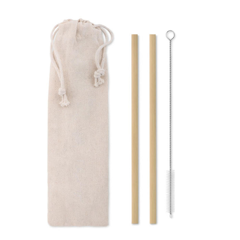 Load image into Gallery viewer, Bamboo Straws with brush in pouch pack of 100 Custom Wood Designs __label: Multibuy default-title-bamboo-straws-with-brush-in-pouch-pack-of-100-53613725221207
