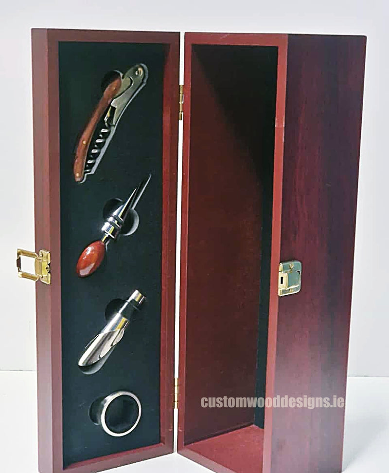 Load image into Gallery viewer, Bamboo Wine Box &amp; Opener set - Rosewood Custom Wood Designs default-title-bamboo-wine-box-opener-set-rosewood-52627848397143
