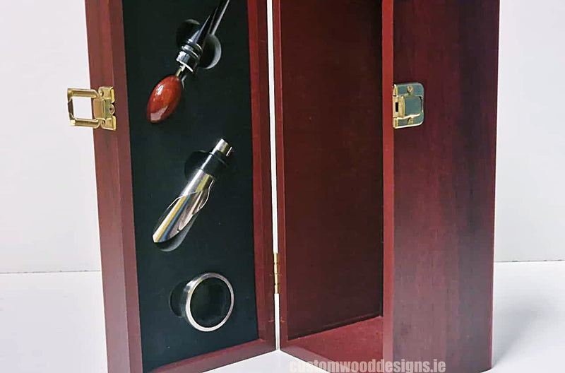 Load image into Gallery viewer, Bamboo Wine Box &amp; Opener set - Rosewood Custom Wood Designs default-title-bamboo-wine-box-opener-set-rosewood-53613570031959
