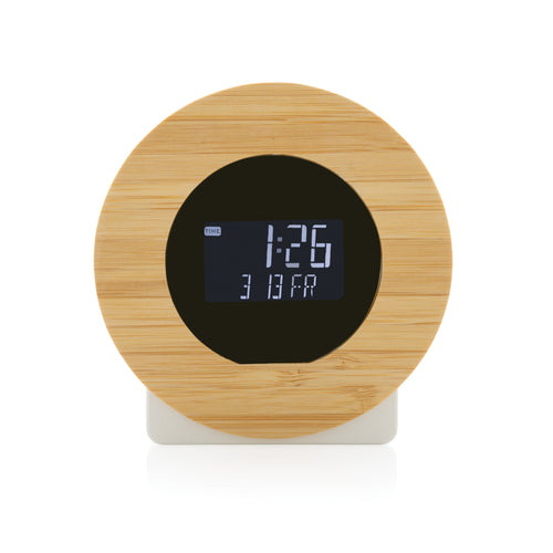 Bamboo wooden LCD desk clock pack of 25 Custom Wood Designs __label: Multibuy default-title-bamboo-wooden-lcd-desk-clock-pack-of-25-53613187563863