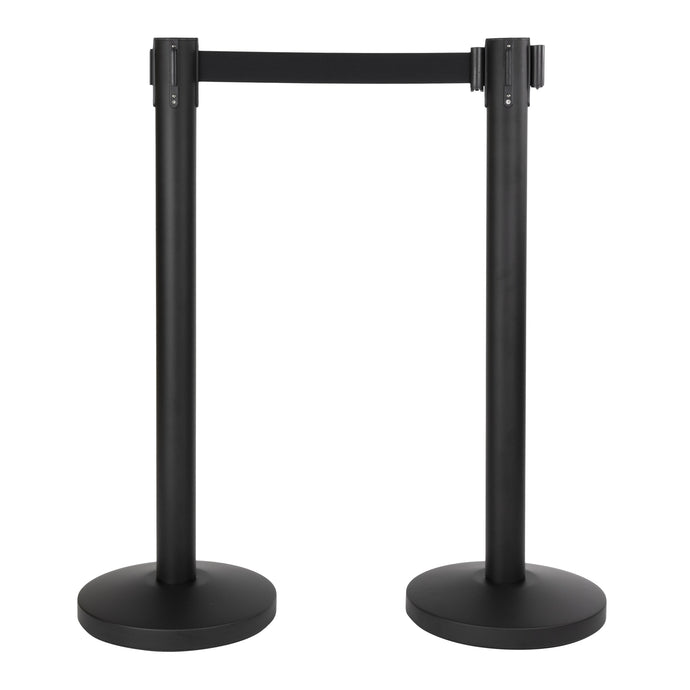 Black Retractable Barrier System with 4 poles 93x33x33cm Custom Wood Designs __label: Multibuy default-title-black-retractable-barrier-system-with-4-poles-93x33x33cm-53613726073175