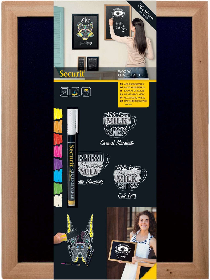 Load image into Gallery viewer, Chalkboard Teak Medium -40x30x1cm - Pack of 6 Custom Wood Designs __label: Multibuy default-title-chalkboard-teak-medium-40x30x1cm-pack-of-6-53612429967703
