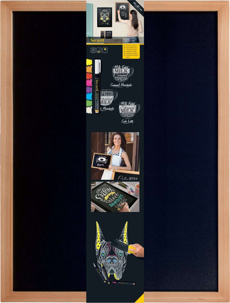 Load image into Gallery viewer, Large Teak Chalkboard. 80x60x1cm Pack of 6 Custom Wood Designs __label: Multibuy default-title-large-teak-chalkboard-80x60x1cm-pack-of-6-53612432490839
