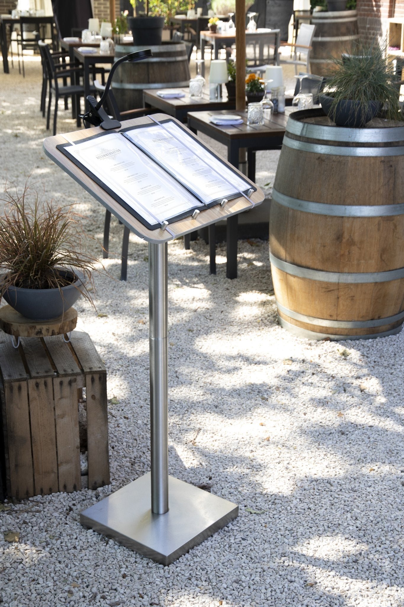 Menu Stand with laminated wooden panel – Custom Wood Designs