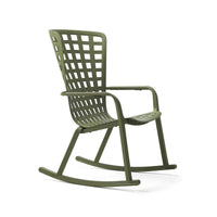 Nardi Folio outdoor rocking chair with a sleek, modern design made of durable materials for comfortable outdoor relaxation.