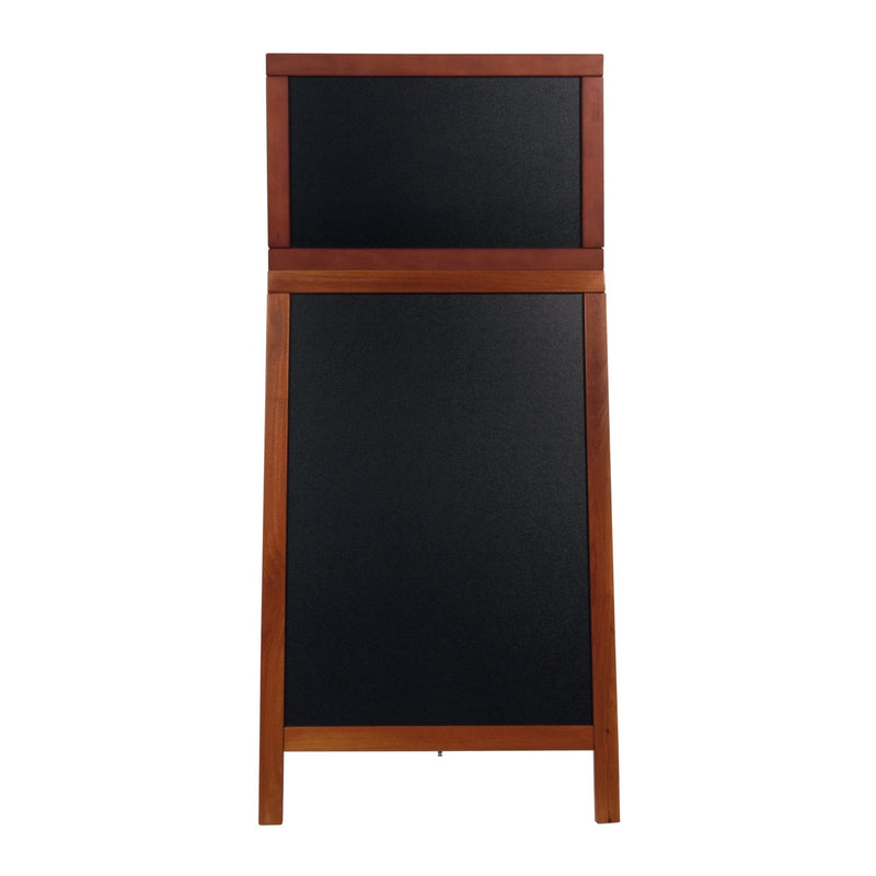 Load image into Gallery viewer, Securit Chalkboard Set - Deluxe Large Rubberwood Pavement Board in Mahogany 120 cm - Board + Waterproof Markers + Cleaner
