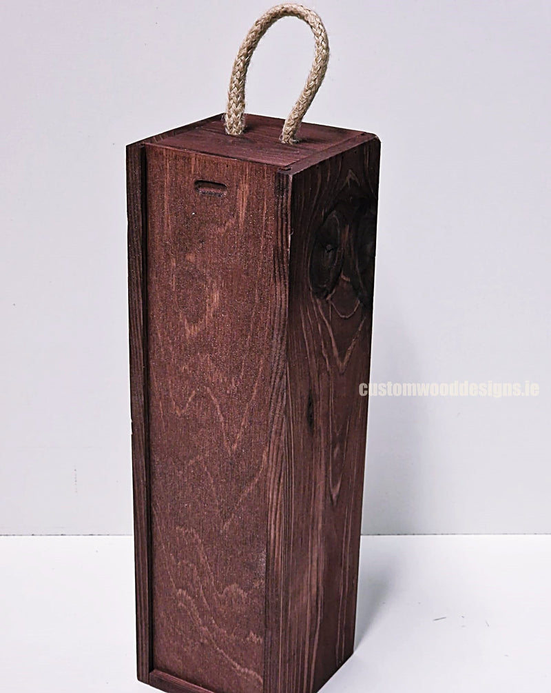 Load image into Gallery viewer, Sliding Lid Bottle Box - Single Burgundy x25 Custom Wood Designs __label: Multibuy gift box Gift Boxes wooden Box default-title-sliding-lid-bottle-box-single-burgundy-x25-53613481165143

