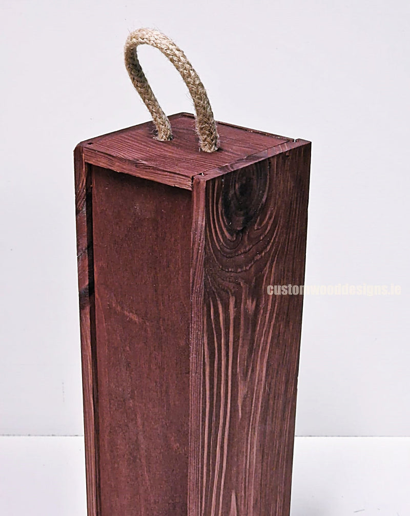Load image into Gallery viewer, Sliding Lid Bottle Box - Single Burgundy x25 Custom Wood Designs __label: Multibuy gift box Gift Boxes wooden Box default-title-sliding-lid-bottle-box-single-burgundy-x25-53613484540247
