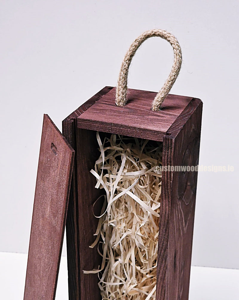 Load image into Gallery viewer, Sliding Lid Bottle Box - Single Burgundy x25 Custom Wood Designs __label: Multibuy gift box Gift Boxes wooden Box default-title-sliding-lid-bottle-box-single-burgundy-x25-53613487128919
