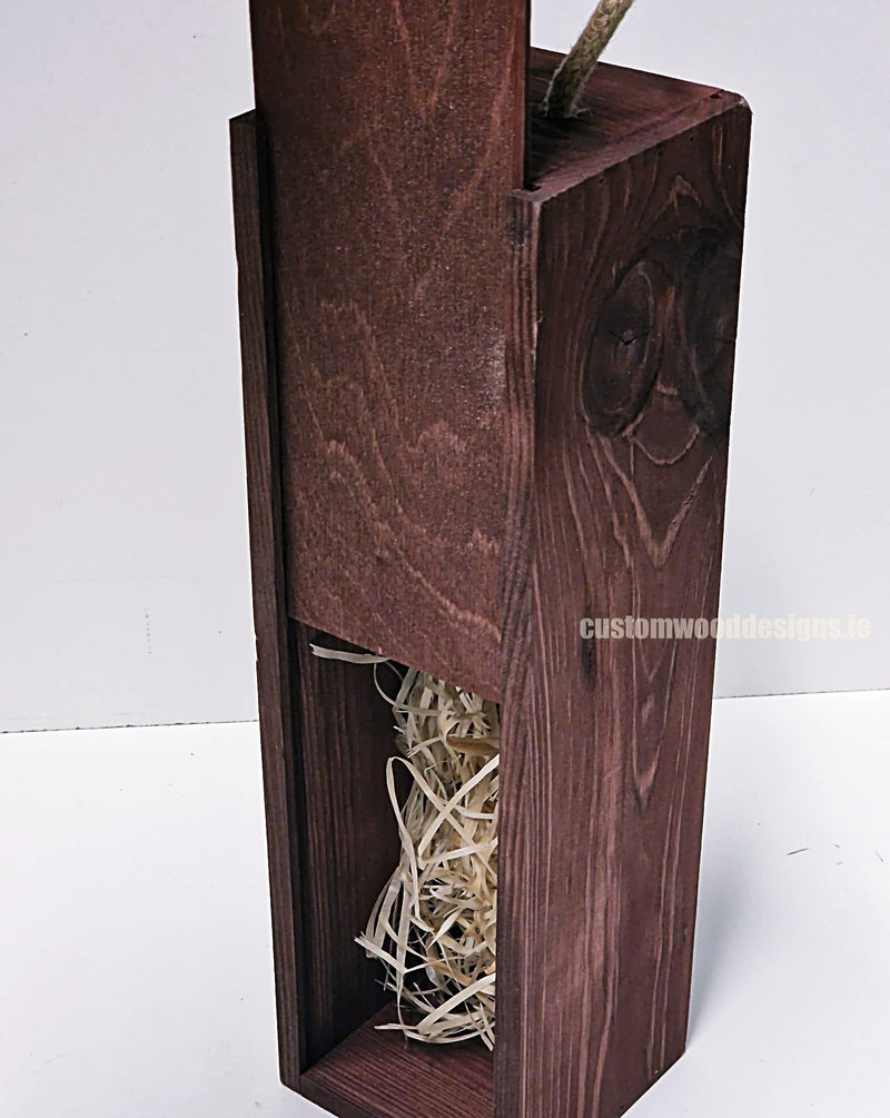 Load image into Gallery viewer, Sliding Lid Bottle Box - Single Burgundy x25 Custom Wood Designs __label: Multibuy gift box Gift Boxes wooden Box default-title-sliding-lid-bottle-box-single-burgundy-x25-53613487817047
