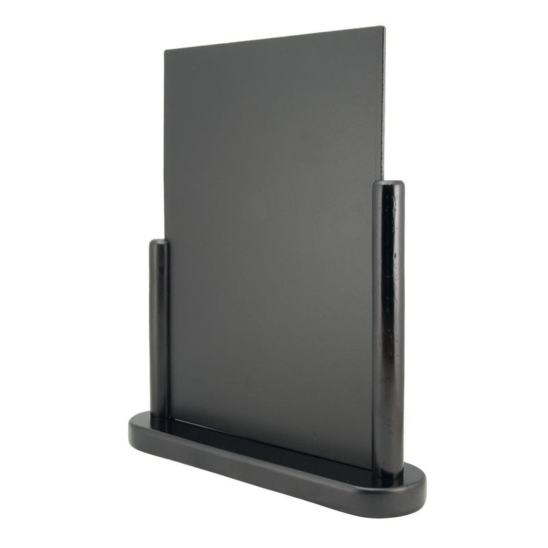 Load image into Gallery viewer, Securit Table Chalkboard Set - Elegant A4 Black (Pack of 6) - Boards + 3 Extra Inserts + White Markers - in use
