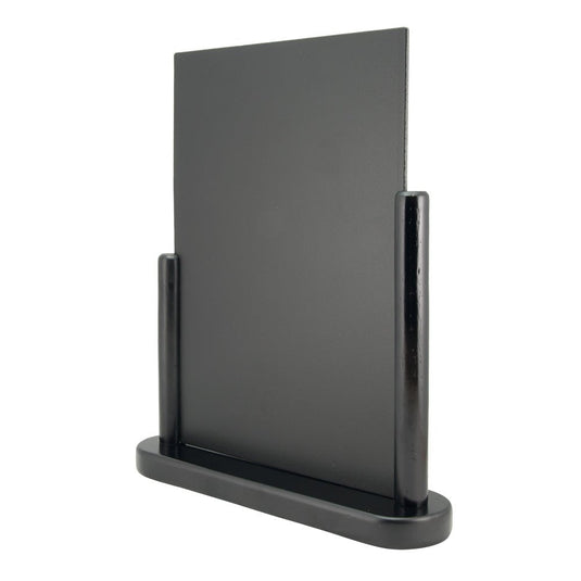 Securit Table Chalkboard Set - Elegant A4 Black (Pack of 6) - Boards + 3 Extra Inserts + White Markers - in use
