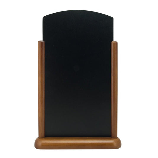 Securit Table Chalkboard Set - Elegant Top A4 Dark Brown (Pack of 6) - Boards + 3 Extra Inserts + White Markers