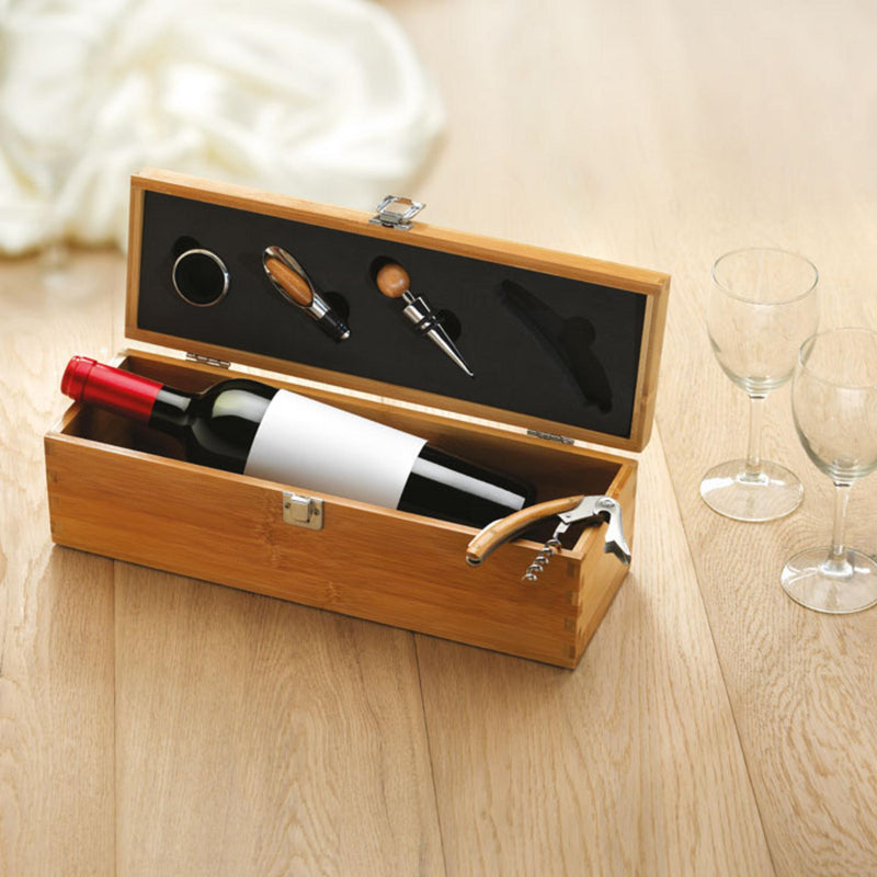 Load image into Gallery viewer, Wine Set with bamboo box pack of 25 Custom Wood Designs __label: Multibuy default-title-wine-set-with-bamboo-box-pack-of-25-53613614203223
