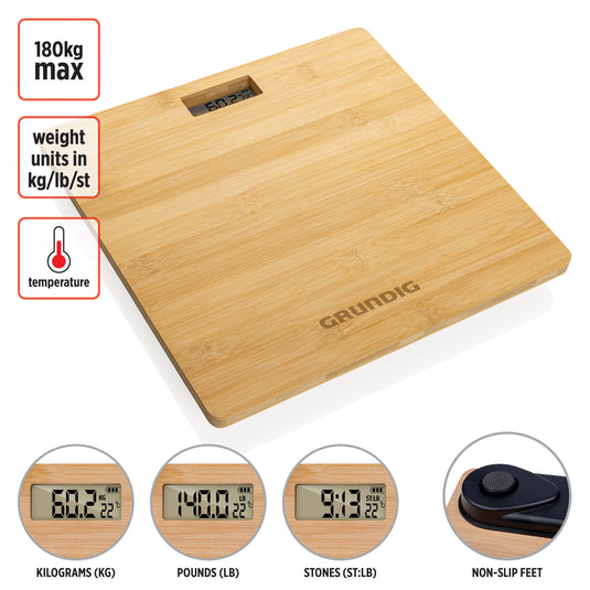Wooden bamboo digital weighing scales pack of 25 Custom Wood Designs __label: Multibuy default-title-wooden-bamboo-digital-weighing-scales-pack-of-25-53613207748951