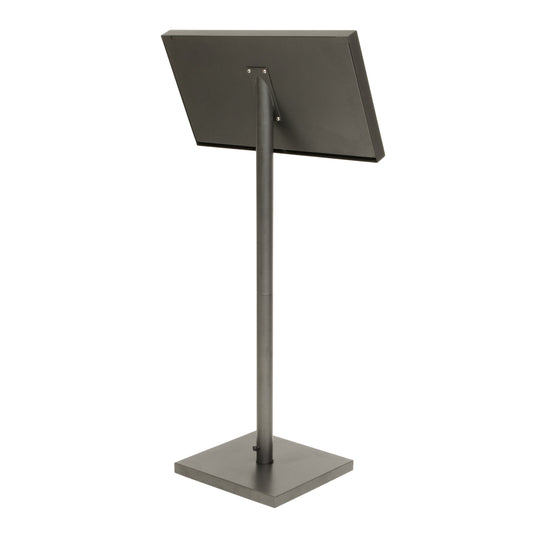 Securit Information Display Set - Coated Steel Gun Grey 3A4 LED - Display + Pole & Base + Battery
