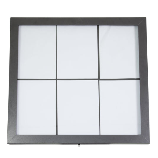 Securit Information Display Set - Coated Steel Gun Grey 6A4 LED - Display + Pole & Base + Battery - in use