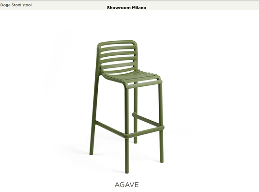 Doga High Stool 75cm - Custom Wood DesignsNardi Doga high outdoor stool in agave color with 75cm height, suitable for patio or restaurant seating.Nardi Outdoor High Stool24575201511383Agave