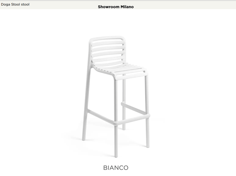 Load image into Gallery viewer, Doga High Stool 75cm - Custom Wood DesignsNardi Doga high outdoor stool, 75cm height, in white, suitable for patio or restaurant outdoor seating.Nardi Outdoor High Stool24575201345847Bianco
